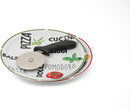 Luxe Pizzaset – 2 Grote Pizzaborden Ø 30 cm + Pizzasnijder – Italiaanse Print – Porselein – Rood & Groen