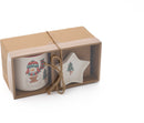 Kerstmokken met Stervormige Schotels – Cadeauset van 4 – 300 ml – 4 Verschillende Prints