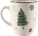 Kerstmok met Kerstboom Decoratie - Kerstservies - 350 ml - Set van 6 stuks