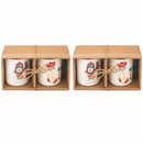 Kerstmokken Set van 4 – Porselein – 320 ml – Sneeuwpop, Kerstboom & Kerstsokken
