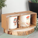 Grote Kerst Mokken Porselein – 300 ML – Set van 2 – Sneeuwpop Kerstboom Kerstsokken Design