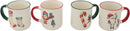 Kerstbeker Set 200ML - Set van 4 in Geschenkverpakking - 4 Kerst Prints - Geschikt voor Glühwein