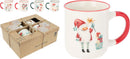 Kerstbeker Set 200ML - Set van 4 in Geschenkverpakking - 4 Kerst Prints - Geschikt voor Glühwein