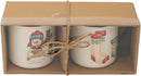 Grote Kerst Mokken Porselein – 300 ML – Set van 2 – Sneeuwpop Kerstboom Kerstsokken Design