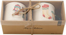 Grote Kerst Mokken Porselein – 300 ML – Set van 2 – Sneeuwpop Kerstboom Kerstsokken Design