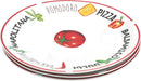 Grote Pizzaborden Italia ø 30CM - Rood en Groen - Italiaanse Prints - Set van 6