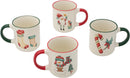 Kerstbeker Set 200ML - Set van 4 in Geschenkverpakking - 4 Kerst Prints - Geschikt voor Glühwein