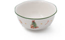Kerstkommen Set van 6 – 420 ml – Porselein – 3 Verschillende Kerstprints – 2 van Elke Print – Kerstservies