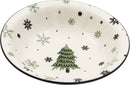 Diepe Porseleinen Kerst Borden met Kerstboom Design - Kerstservies - 21CM - 6 stuks