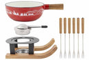Cosy & Trendy Aspen Fondueset – Gietijzer – Rood – Inclusief Brander & Fonduevorkjes
