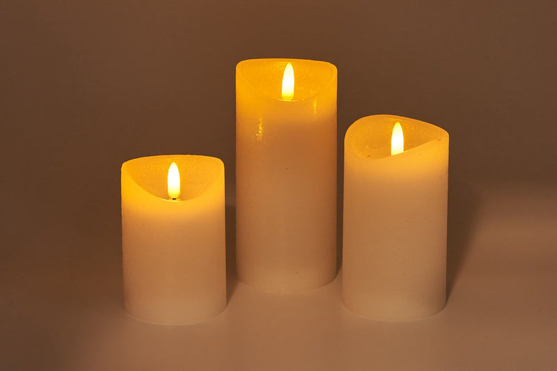 LED Kaarsen - Set van 3 - Realistische Vlam - Wit - Met Afstandsbediening