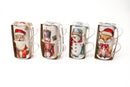 Kerst Mokken Porselein – 265 ML – Set van 8 mokken – Vier verschillende Prints – Feestelijke Cadeauverpakking