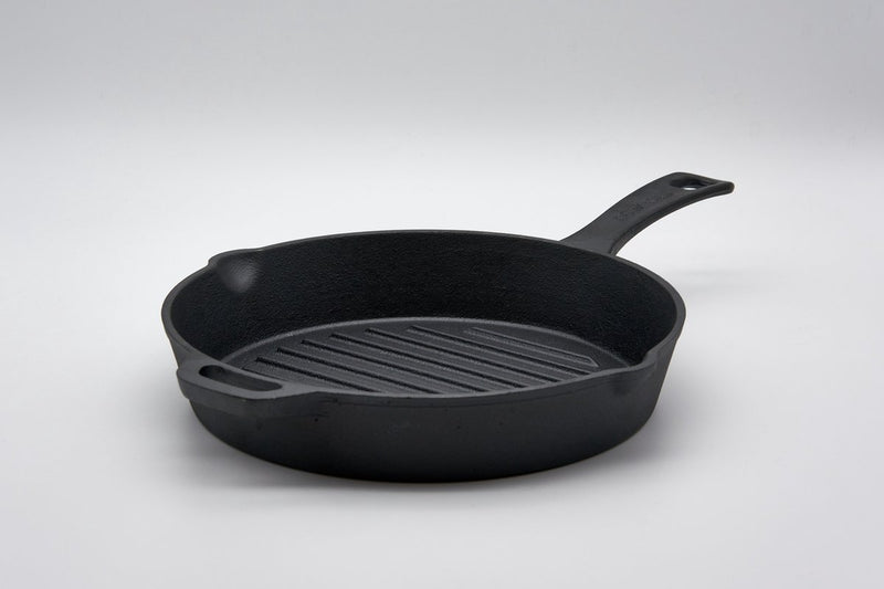 Cast Iron Gietijzeren Grillpan Zwart - 26CM - PFAS Vrij