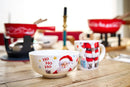 Kerst Ontbijtset 8-delig – 4 Mokken en 4 Kommen – Set van 4 Duo’s – Kerst Thema