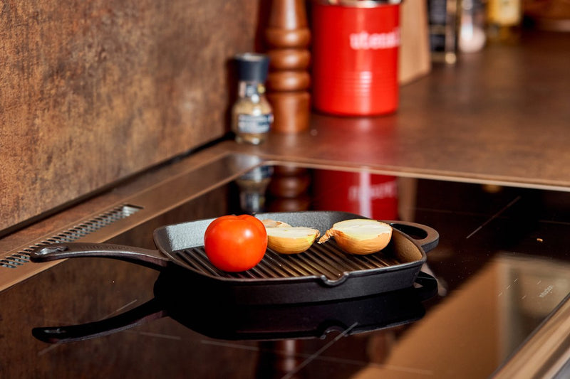 Gietijzeren Grillpan Vierkant - Zwart - 26x26CM