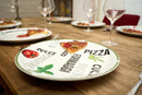 Grote Pizzaborden Italia ø 30CM - Rood en Groen - Italiaanse Prints - Set van 6