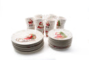24-delig Kerstservies – Ontbijtborden Ø 20,5 cm – Dinerborden Ø 26,5 cm – Mokken 340 ml - Kerstman Print