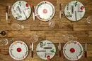 Grote Pizzaborden Italia ø 30CM - Rood en Groen - Italiaanse Prints - Set van 6