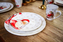 24-delig Kerstservies – Ontbijtborden Ø 20,5 cm – Dinerborden Ø 26,5 cm – Mokken 340 ml - Kerstman Print