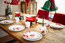 24-delig Kerstservies – Ontbijtborden Ø 20,5 cm – Dinerborden Ø 26,5 cm – Mokken 340 ml - Kerstman Print