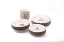 24-delig Kerstservies – Porselein – 6 Personen – 3 Kleuren – Dinerborden, Ontbijtborden, Diepe Borden & Kommen – Kerst Thema