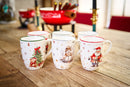 Kerstmokken Set van 6 – Porselein – 3 verschillende Kerstprints – Kerstservies