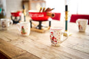Kerstmokken Set van 6 – Porselein – 3 verschillende Kerstprints – Kerstservies