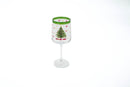 Kerst Wijnglazen Set van 6 – Feestelijke Kerstprints – 430 ml