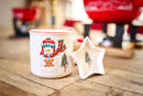 Kerstmokken met Stervormige Schotels – Cadeauset van 4 – 300 ml – 4 Verschillende Prints