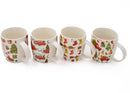 Kerstmokken Set van 4 – 325 ml – 4 Verschillende Prints – Kerstmok Set
