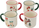 Kerstbeker Set 200ML - Set van 4 in Geschenkverpakking - 4 Kerst Prints - Geschikt voor Glühwein