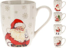 24-delig Kerstservies – Ontbijtborden Ø 20,5 cm – Dinerborden Ø 26,5 cm – Mokken 340 ml - Kerstman Print