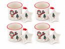 Kerstmokken met Stervormige Schotels – Cadeauset van 4 – 300 ml – 4 Verschillende Prints
