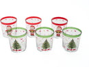 Kerstglazen Set van 6 – Feestelijke Kerstprints – 380 ml