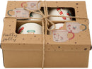 Kerstbeker Set 200ML - Set van 4 in Geschenkverpakking - 4 Kerst Prints - Geschikt voor Glühwein
