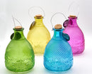 Wespenval - 4 Wespenvangers voor buiten en binnen - Glas - Paars Geel Blauw Groen - 16CM 20CM