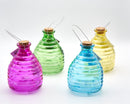 Wespenval - 4 Wespenvangers voor buiten en binnen - Glas - Paars Geel Blauw Groen - 16CM 20CM