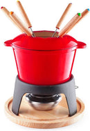 Lacor Fonduepan 1,2L - Emaille - Compleet Fondueset voor Kaas, Chocolade, Groente en Vlees - Met 6 Vorken