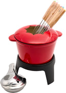 Lacor Fonduepan 1,2L - Emaille - Compleet Fondueset voor Kaas, Chocolade, Groente en Vlees - Met 6 Vorken