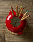 Lacor Fonduepan 1,2L - Emaille - Compleet Fondueset voor Kaas, Chocolade, Groente en Vlees - Met 6 Vorken