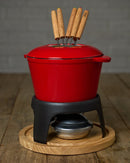 Lacor Fonduepan 1,2L - Emaille - Compleet Fondueset voor Kaas, Chocolade, Groente en Vlees - Met 6 Vorken