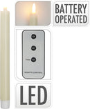 LED Dinerkaarsen - Ivoor en Wit - 23 cm