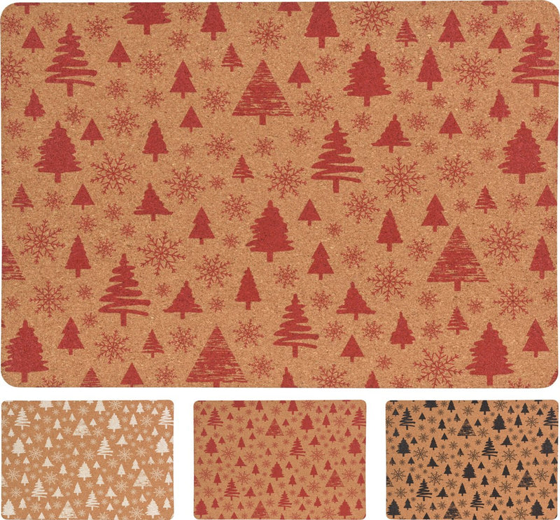 Homecookingchef - Kerst&Meer - Tafelaankleding - Placemats - Set van 4 - Kurk