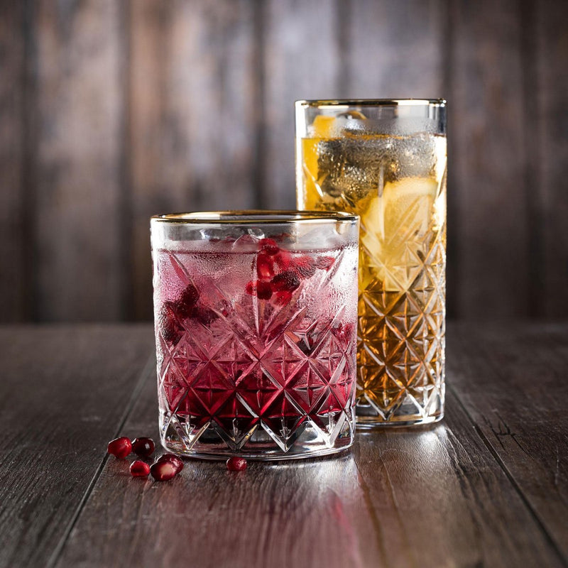 Pasabahce Timeless - Golden Touch - Longdrinkglas - Set van 4 - 450 ML