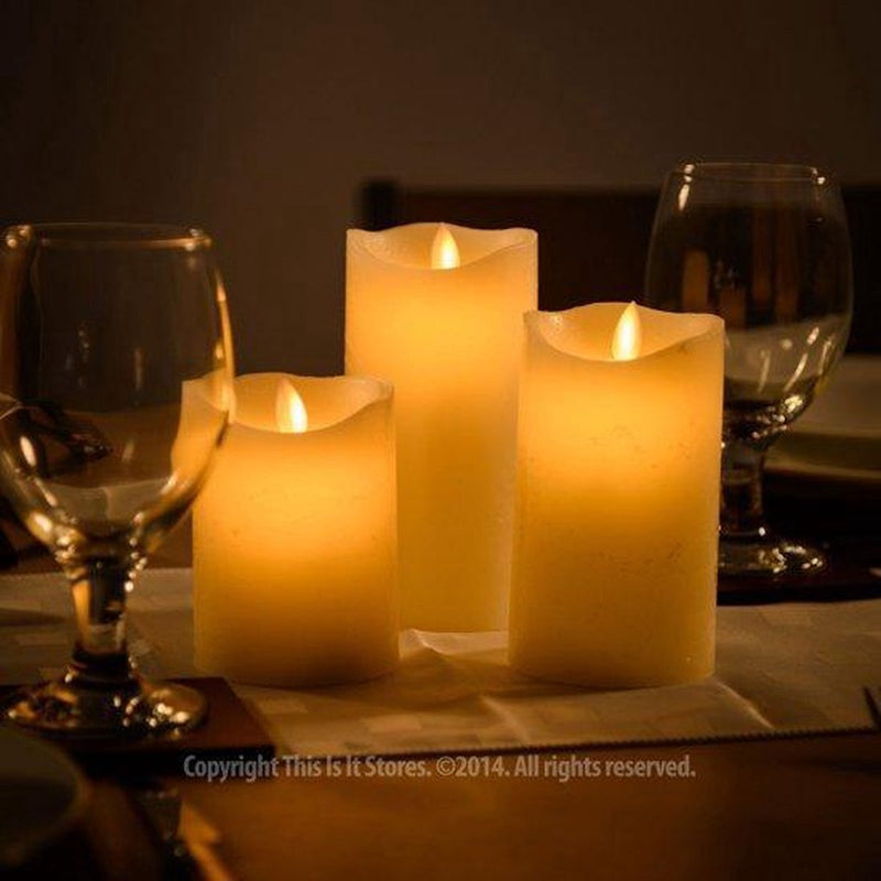 Homecookingchef - Sfeer&Meer - LED-kaarsen - 3 Stuks- Bewegende Vlam- Afstandsbediening & Timer