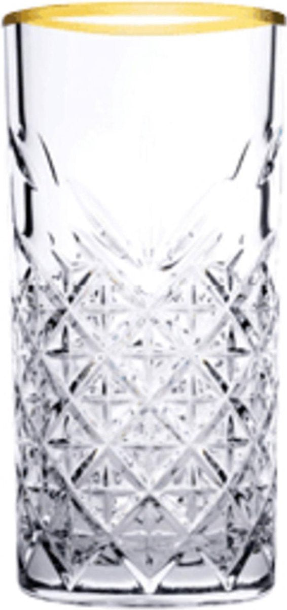 Pasabahce Timeless - Golden Touch - Longdrinkglas - Set van 4 - 450 ML