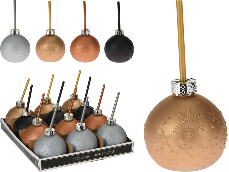 Excellent Houseware - Kerst&Meer - Kerstbalglazen - 4 Kleuren - Set van 12 - Unieke Glazen