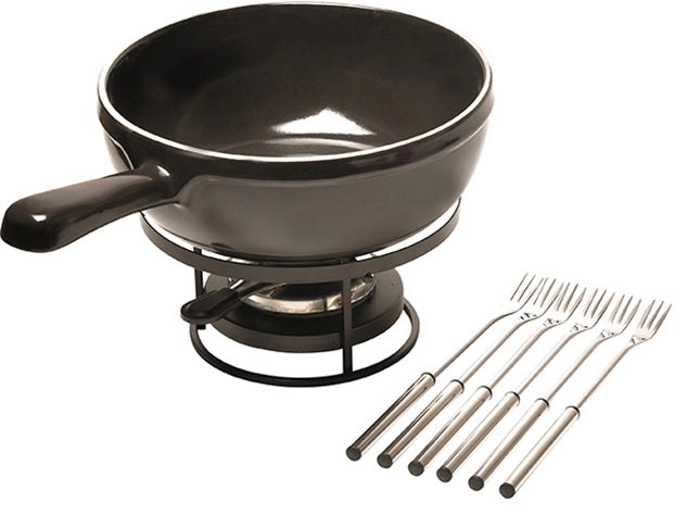 Emile Henry - Fondue set - Brander - 6 Fonduevorkjes - Aardewerk