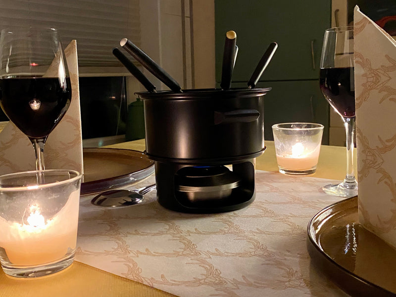 Fonduestel met 6 vorken, super scherp geprijsd